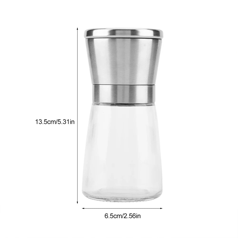 Manual Pepper & Salt Grinder Mill – 304 Stainless Steel & Glass Pepper & Salt Grinder Qme