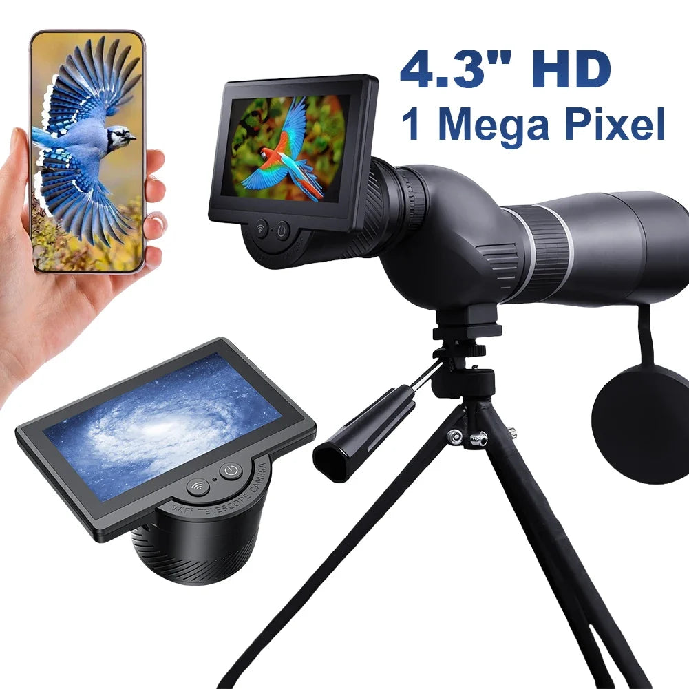 WiFi Telescope Camera Eyepiece 1080P HD 4.3" IPS Screen Telescope Camera Eyepiece Qme