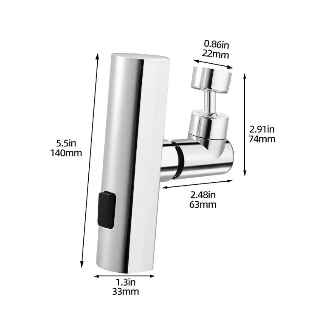 3-Mode Waterfall Faucet Aerator | 360° Swivel Splash-Proof Faucet Aerator Qme
