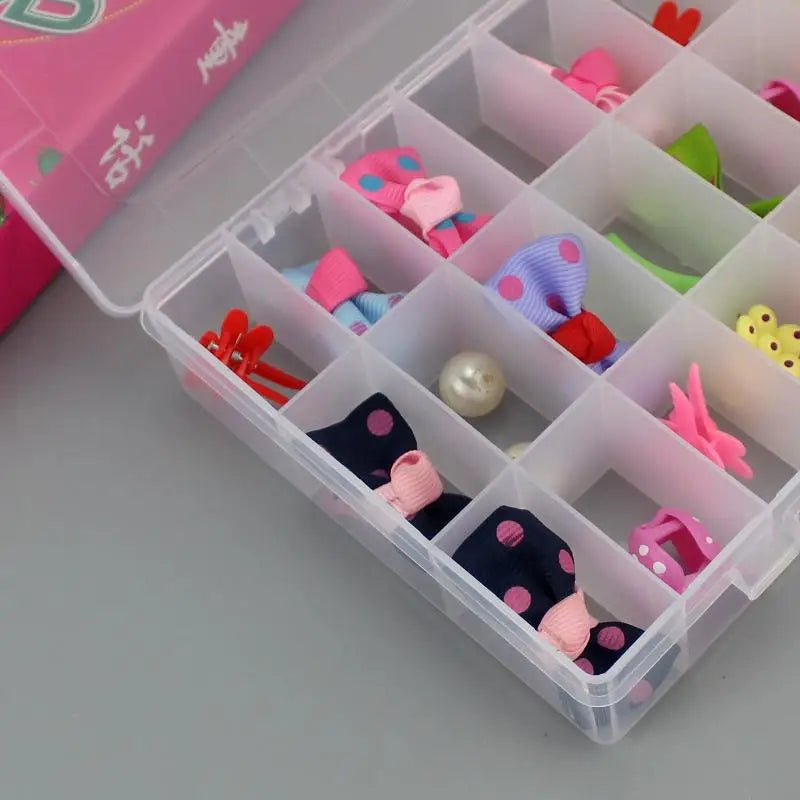 24-Grid Plastic Storage Organizer Box for Jewelry & Beads Storage Organizer Box Qst