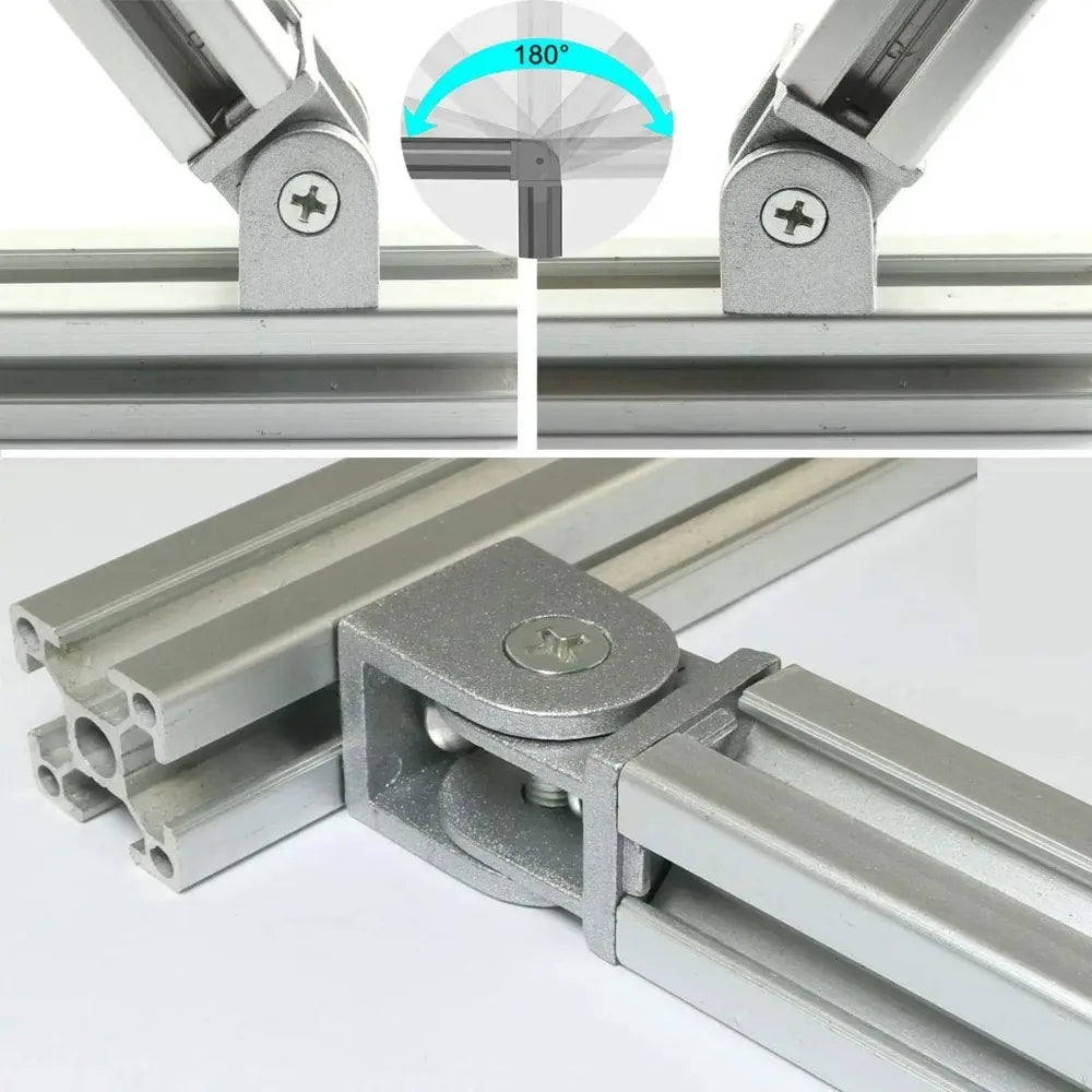 Zinc Alloy Flexible Pivot Joint for 2020/3030/4040 Aluminum Profile Aluminum Profile Connector Qme
