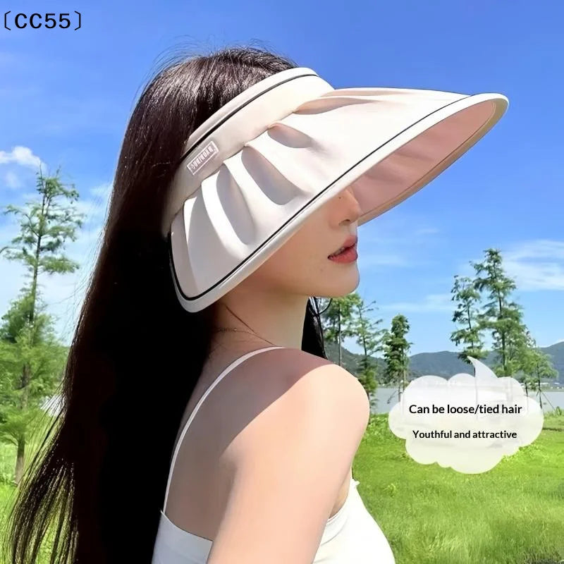 Women's UPF 50+ Large Brim Foldable Open Top Sun Hat Women's Sun Hat Qst