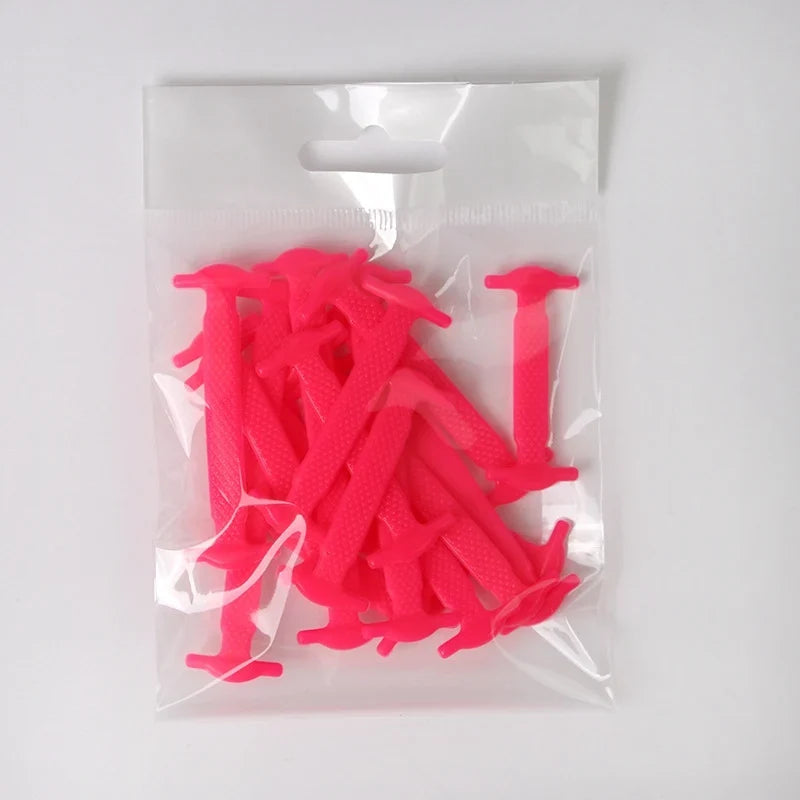 Silicone No-Tie Elastic Shoelaces – Kids, Women & Men Elastic Shoelaces Qme rose red China Mainland