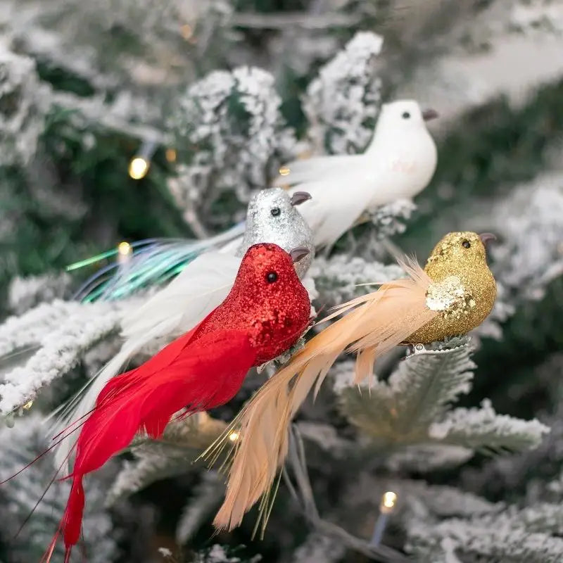 Glitter Artificial Bird Foam Feather Mini Models | DIY Craft Decor Decorative Bird Figurine Qme