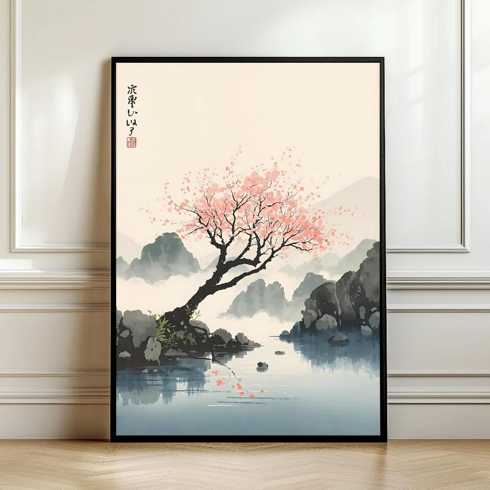 Retro Japanese Koi & Tree Canvas Wall Art – Unframed Print Canvas Wall Art Qst