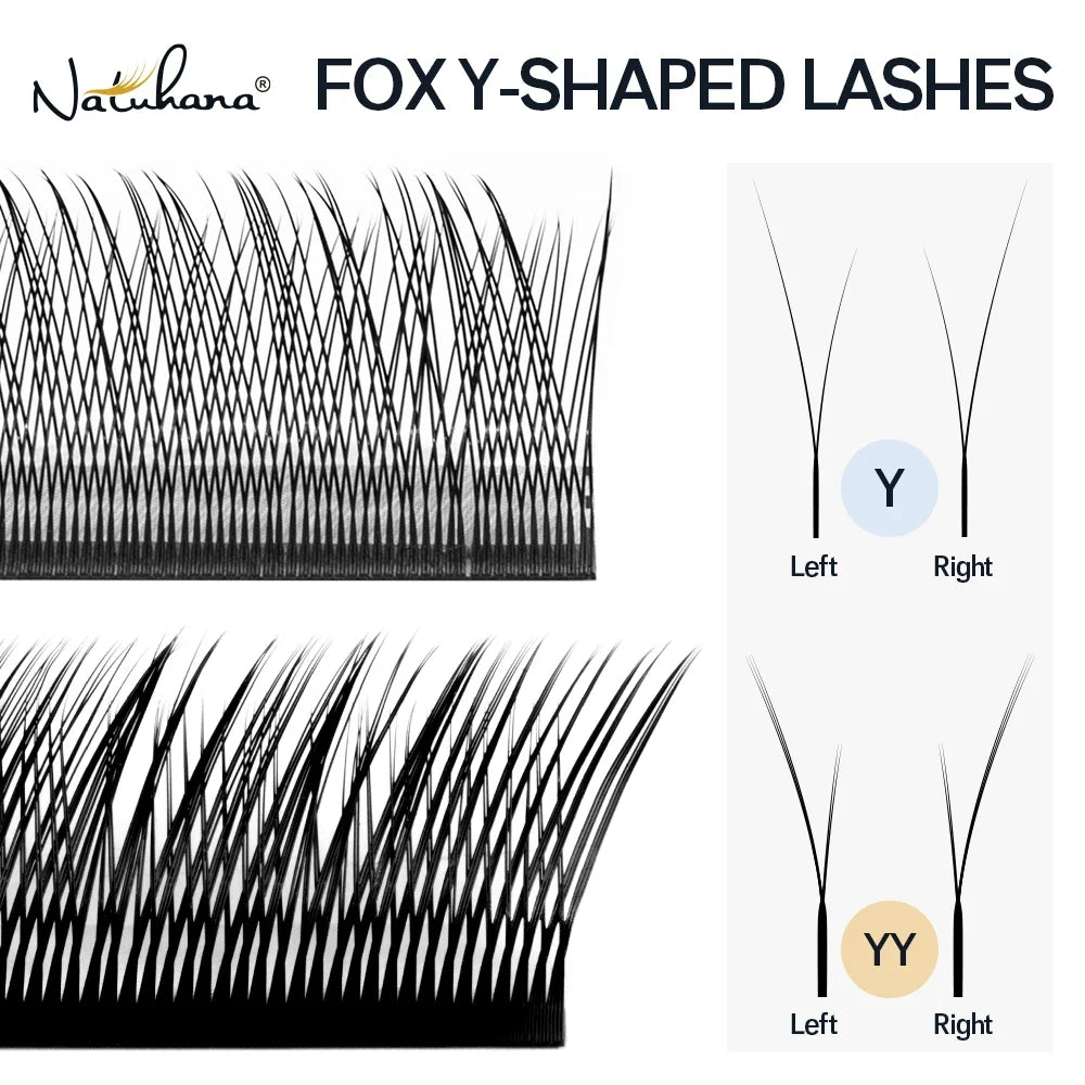 NATUHANA Fox YY Lash Extensions – Matte Black Natural Soft Lash Extensions Qme