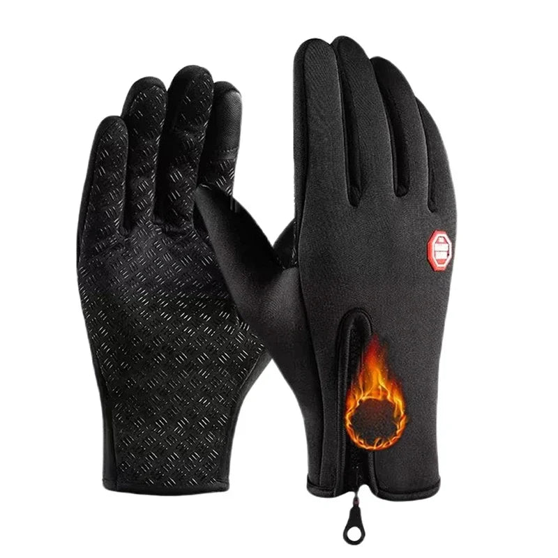 Winter Cycling Gloves | Touchscreen & Non-Slip | 4 Sizes Cycling Gloves Qme black M