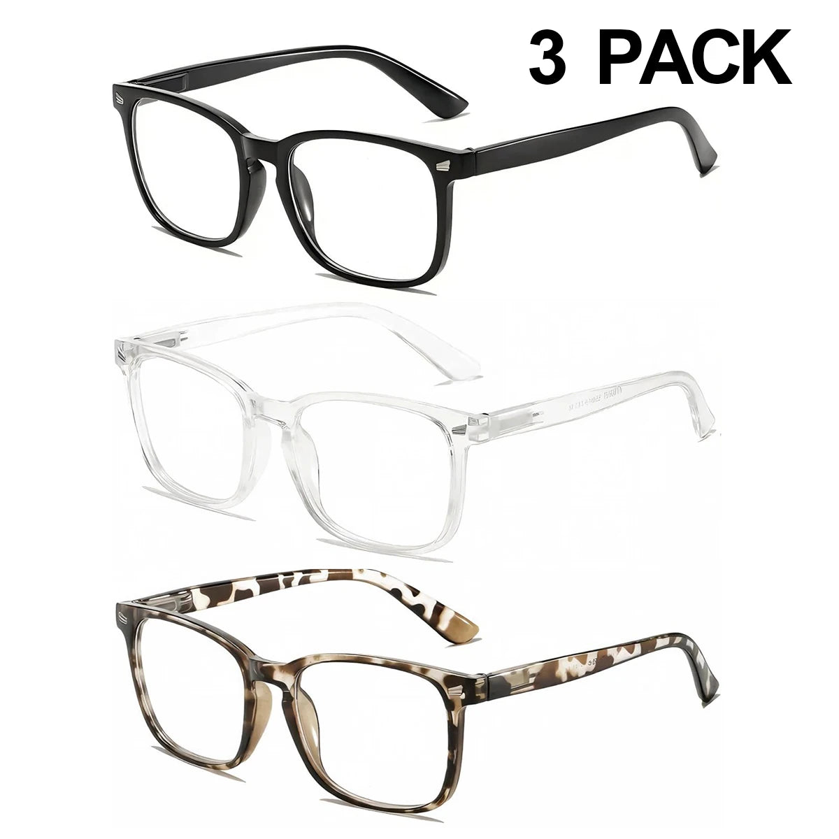 VOPHA 3-Pack Auto-Focus Reading Glasses – Blue Light Blocking Reading Glasses Qst 3pcs-3