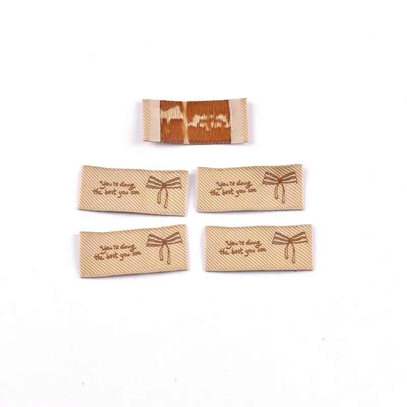 Knitted Bow Labels DIY Sewing 44x20mm – 30pcs | Qme Sewing Bow Labels Qme 44x20mm-5