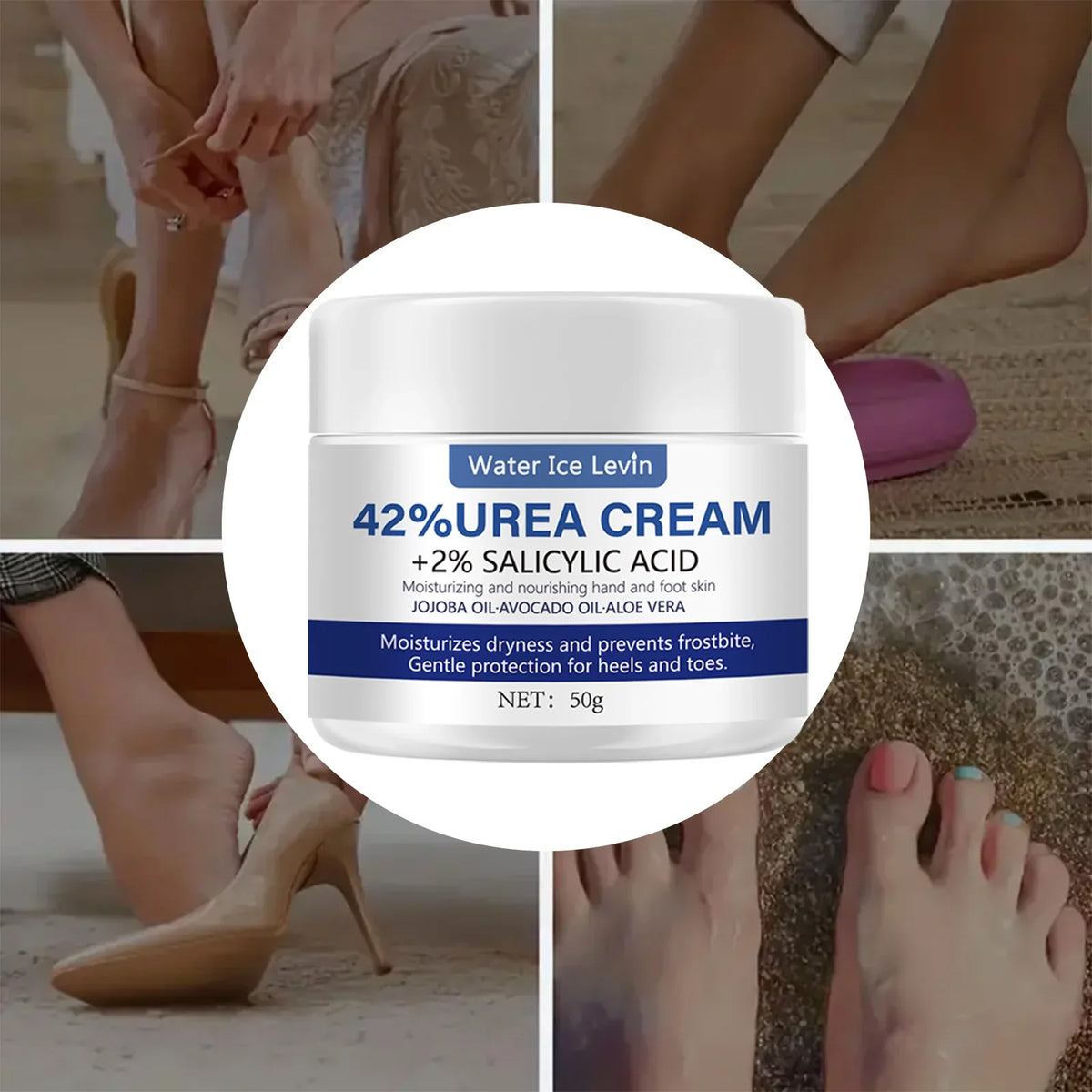 Qme 42% Urea Foot Cream with Aloe Vera | Exfoliating Moisturizer Foot Cream Qme