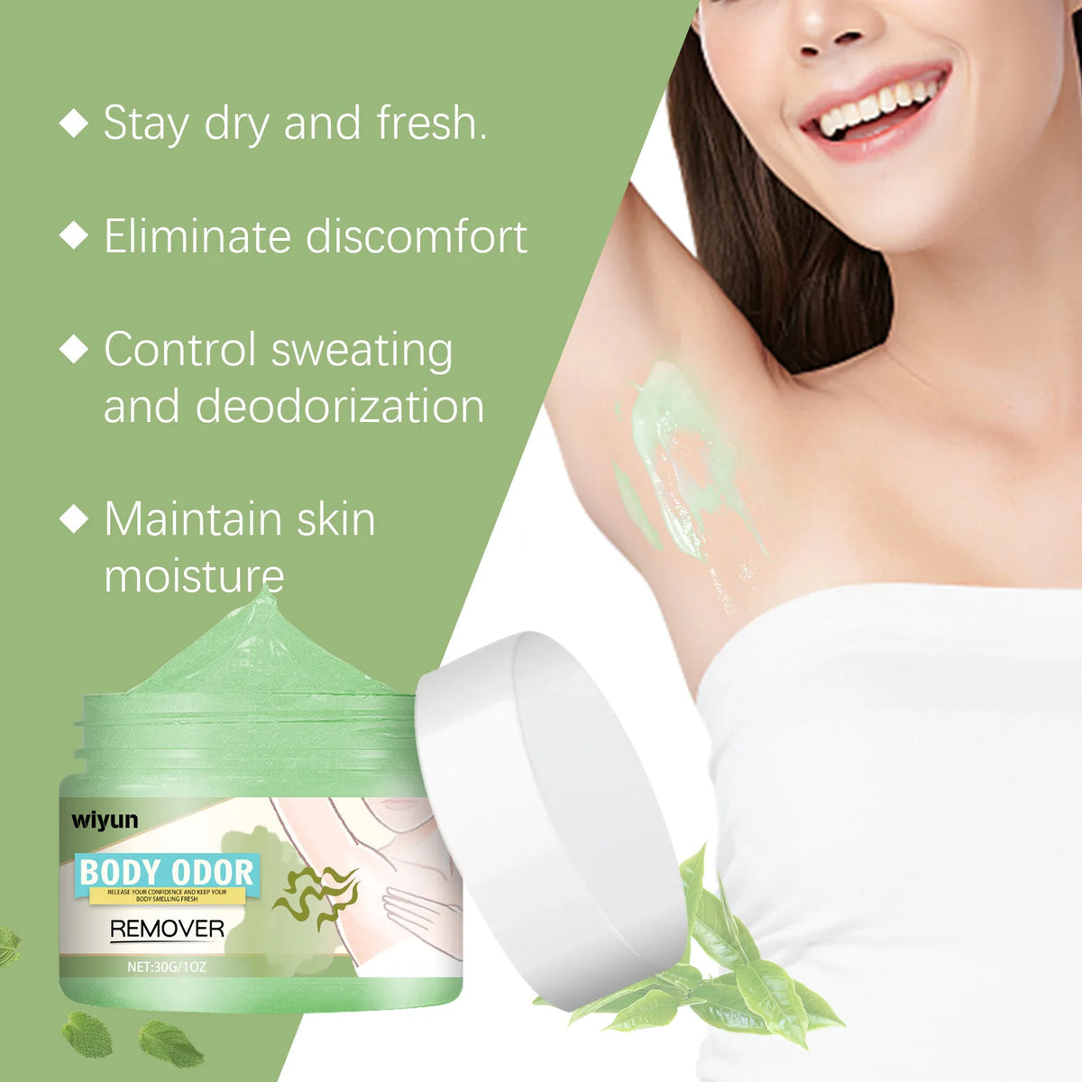 WIYUN Underarm Deodorant Cream – Antiperspirant 30g/60g/90g Deodorant Cream Qst