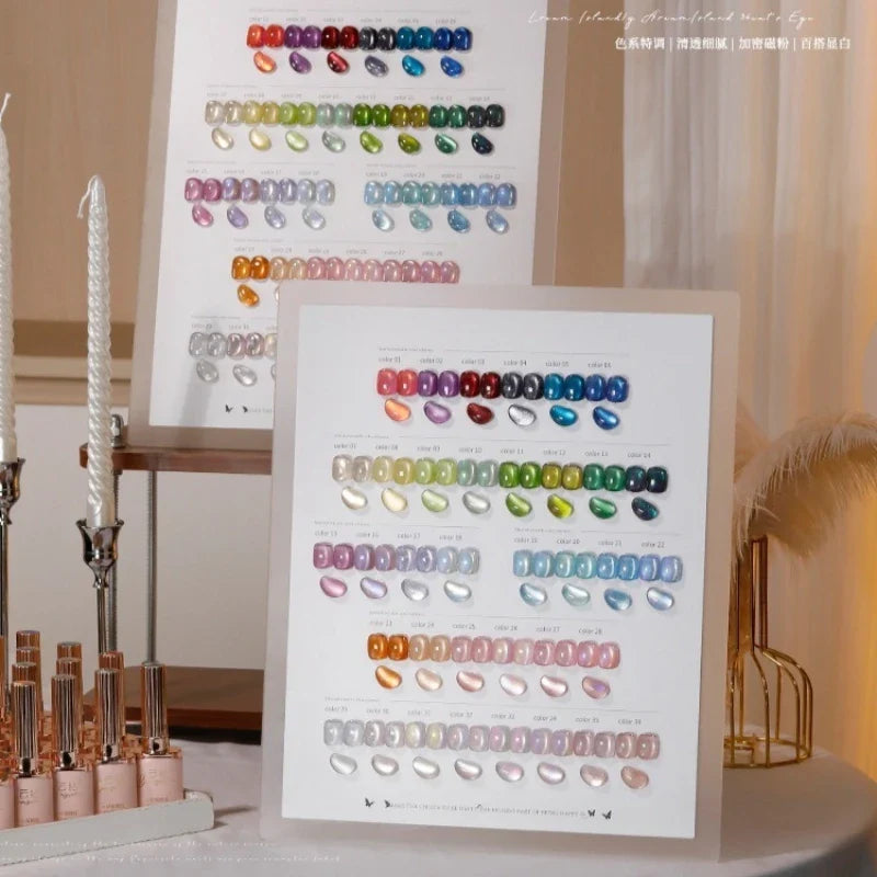 36-Color Cat Eye Gel Polish Set – Magnetic UV LED Nail Kit Gel Nail Polish Set Qme