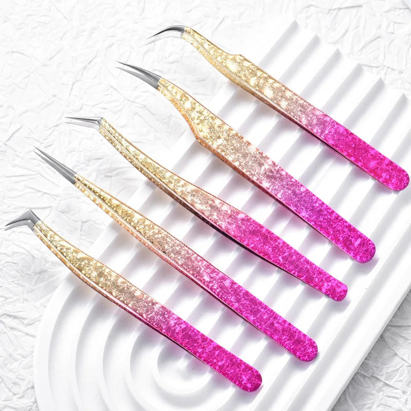 Ice Flower Anti-Static 3D Eyelash Tweezers | Lash Extensions Eyelash Tweezers Qme