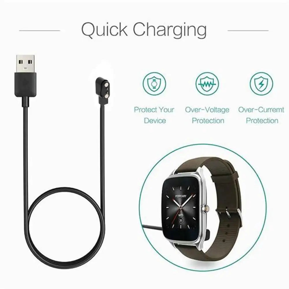 USB Magnetic Smart Watch Charger 2-Pin for Miband Wristband Smart Watch Charger Qme
