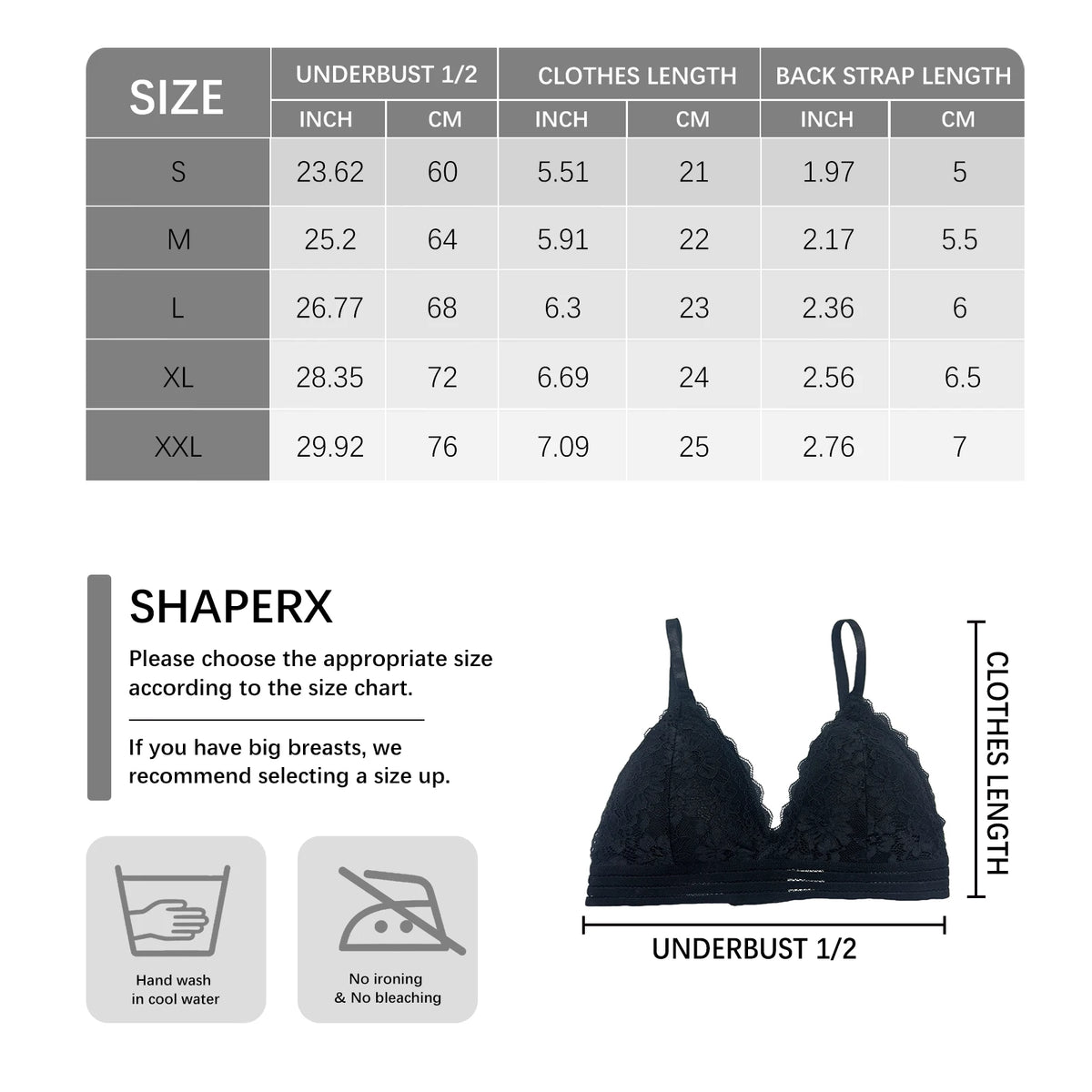 Zeriluna Deep V Triangle Bralette – Wire-Free Lace for Women Lace Bralette Qst