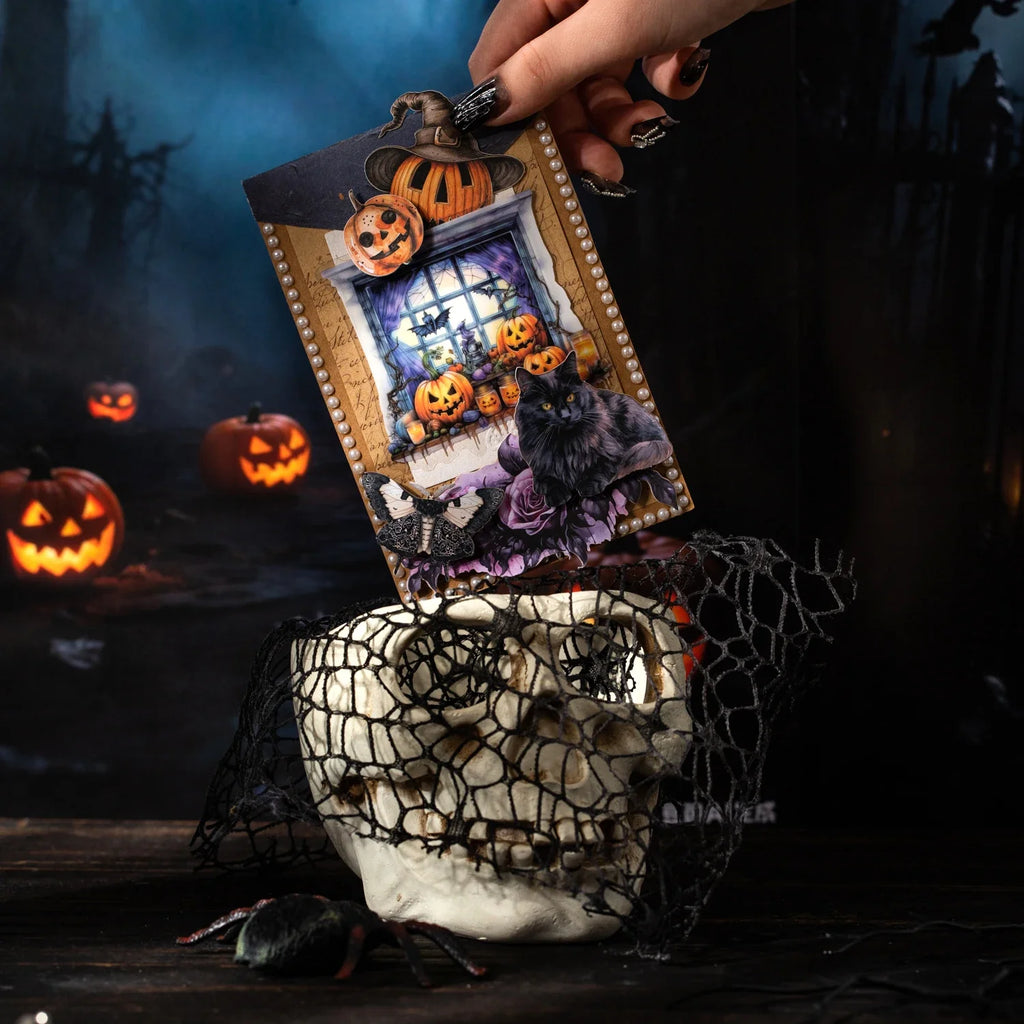 Halloween Gothic PET Stickers Scrapbooking DIY – 10 Sheets Craft Sticker Set Qme