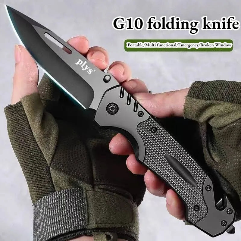PLYS Stainless Steel Folding Pocket Knife – Outdoor BBQ Folding Pocket Knife Qst 1PC