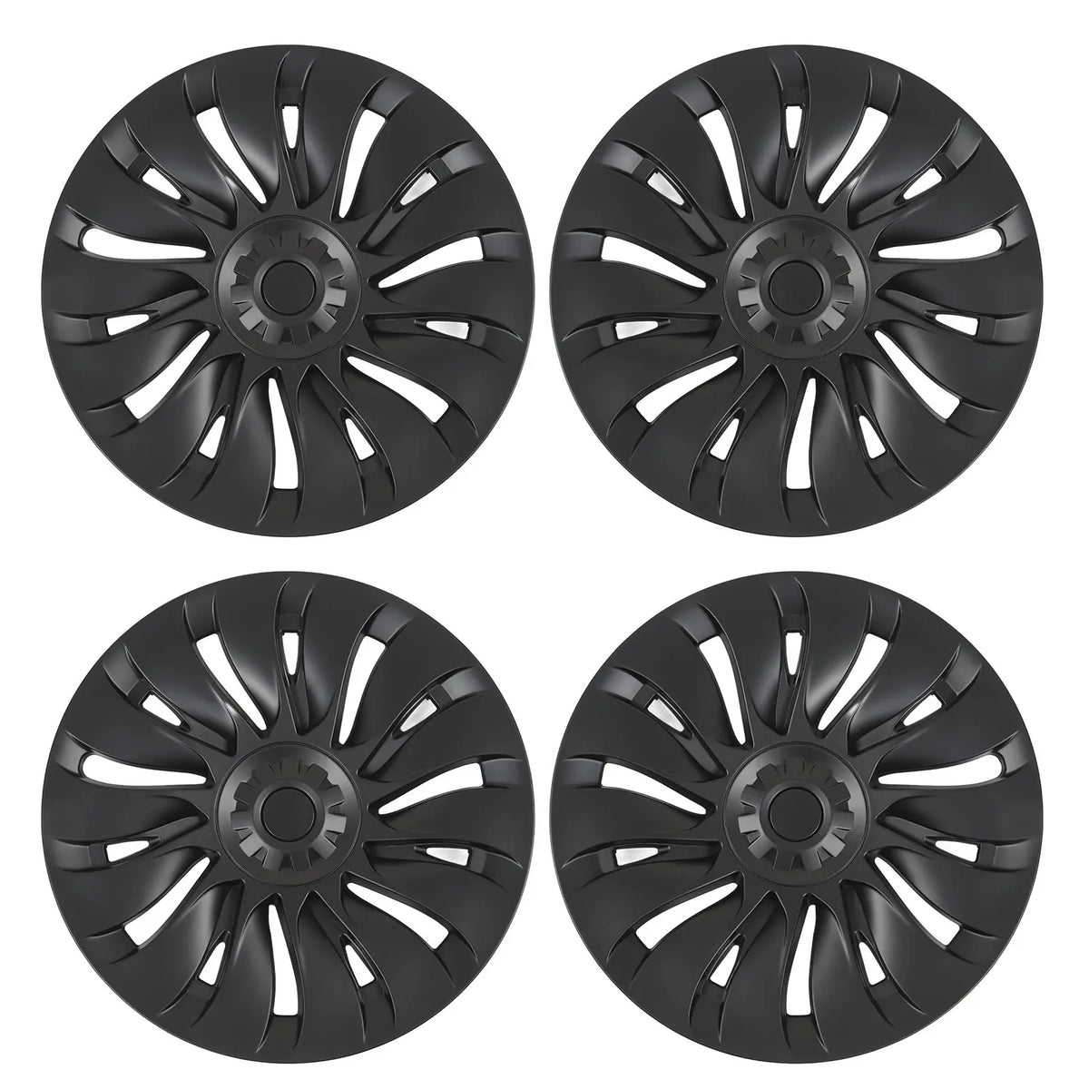 Matte Black 19" Wheel Hub Covers for Tesla Model Y (4pcs) Wheel Hub Covers Qme 4pcs