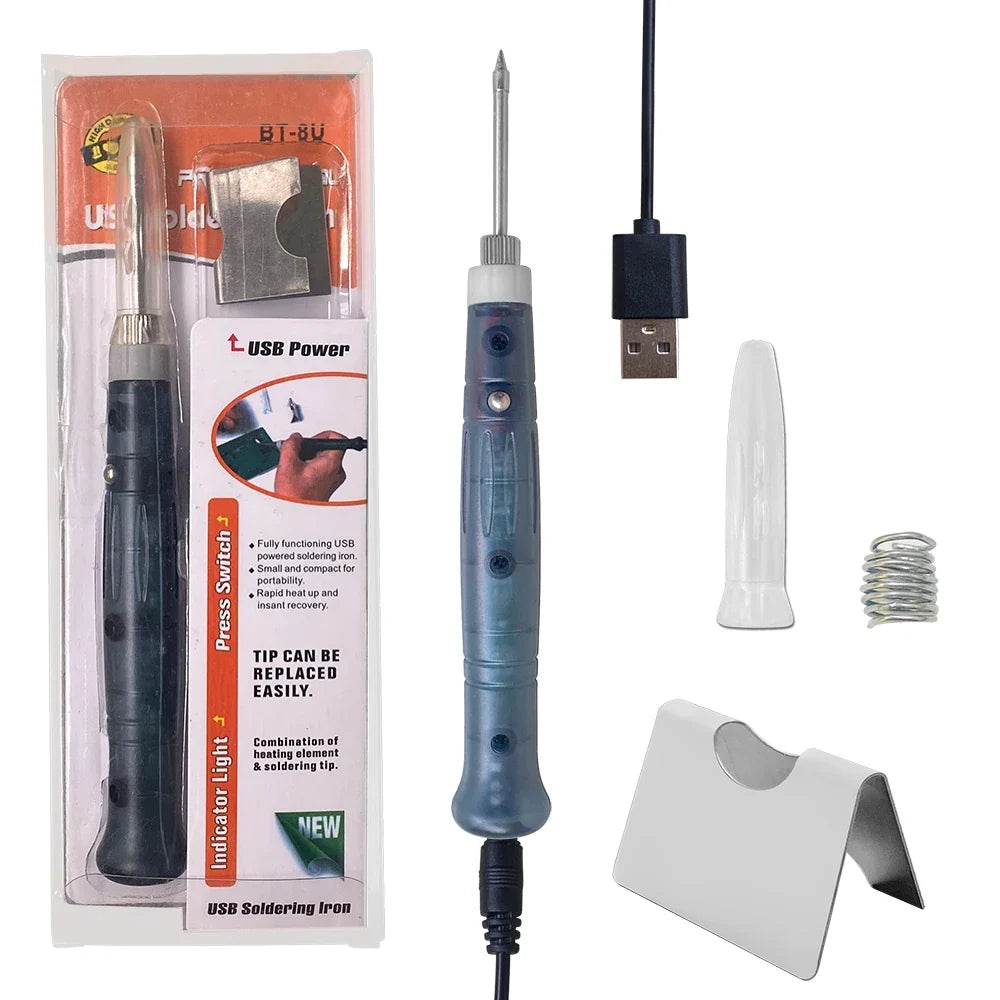 Portable USB Soldering Iron – Electric Heating Tool & Rework USB Soldering Iron Qme 8W USB