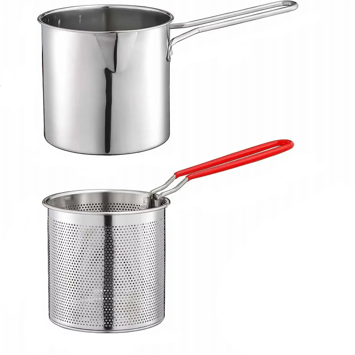 Stainless Steel Deep Fryer Pot with Oil Filter Basket Deep Fryer Pot Qme 01