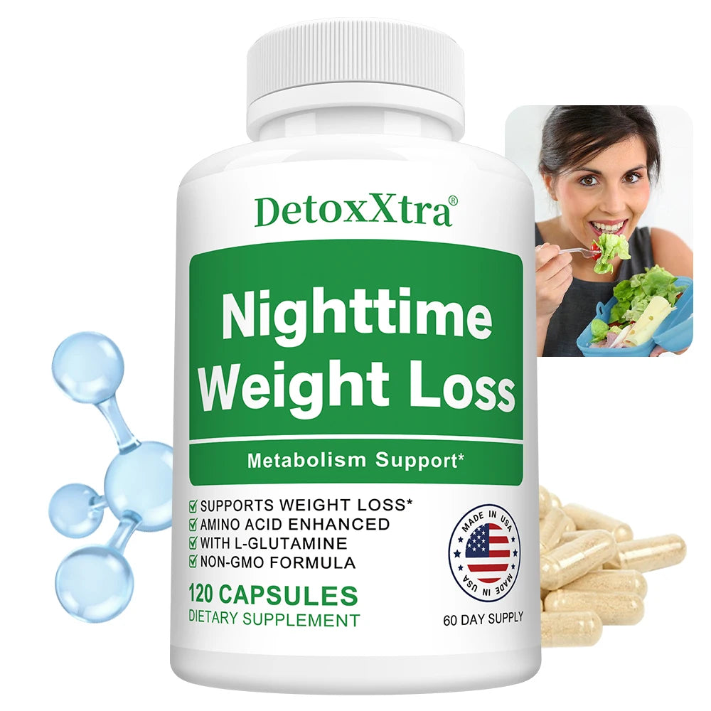 STRESSXCEL L-Glutamine Nighttime Supplement – Sleep & Muscle Support Wellness Supplement Qst