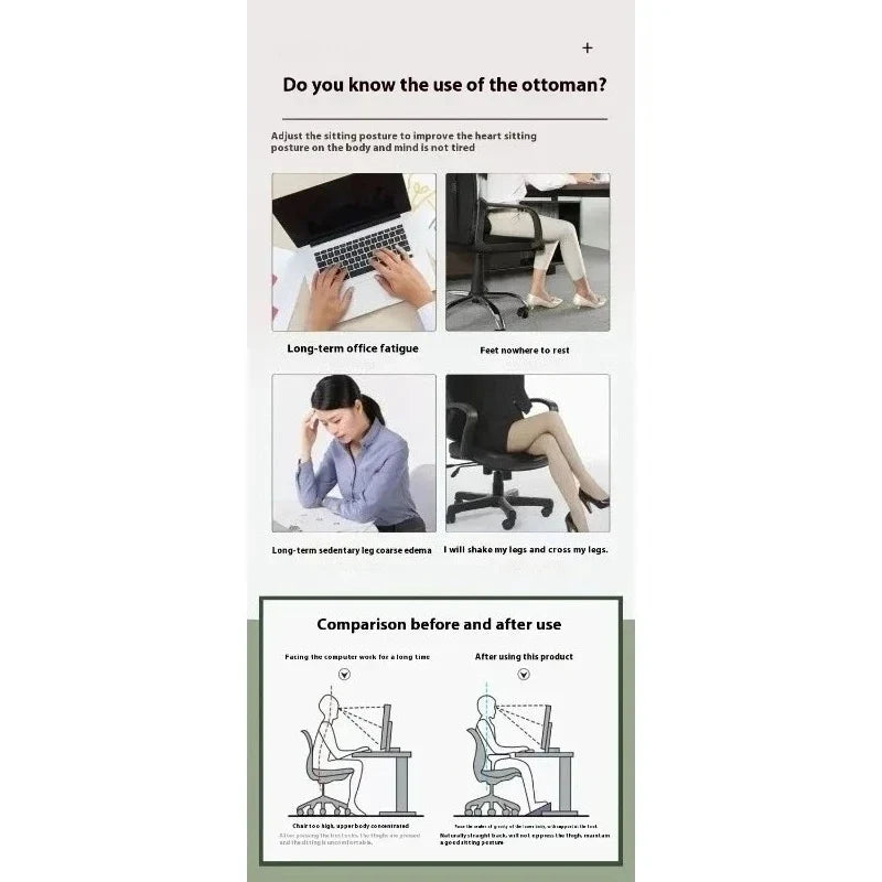 Under-Desk Foot Pedal 180° Swing | Ergonomic Leg Rest Ergonomic Foot Pedal Qme