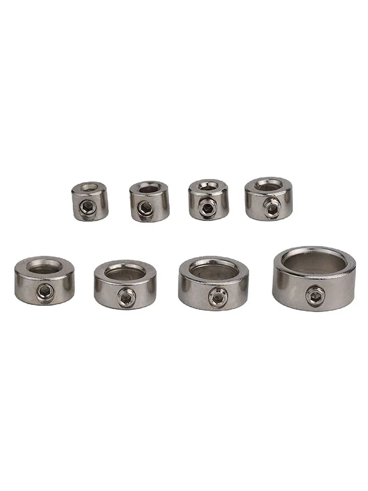 Drill Depth Stop Collar Set – 8 Sizes, Carbon Steel + Wrench Drill Depth Stop Collar Qme