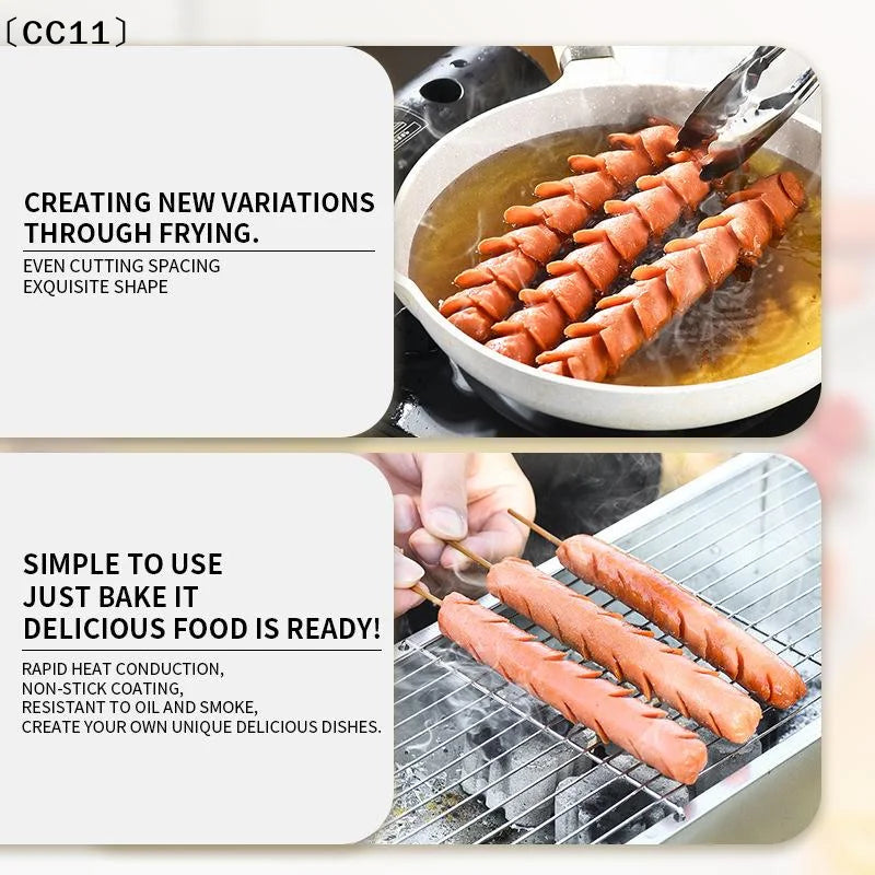Multifunctional Hot Dog & Sausage Slicer Kitchen Cutter Tool Kitchen Food Slicer Qme