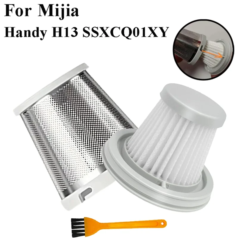 H13 HEPA Filter & Cover Set for Xiaomi Mijia SSXCQ01XY Vacuum Vacuum Filter Kit Qst