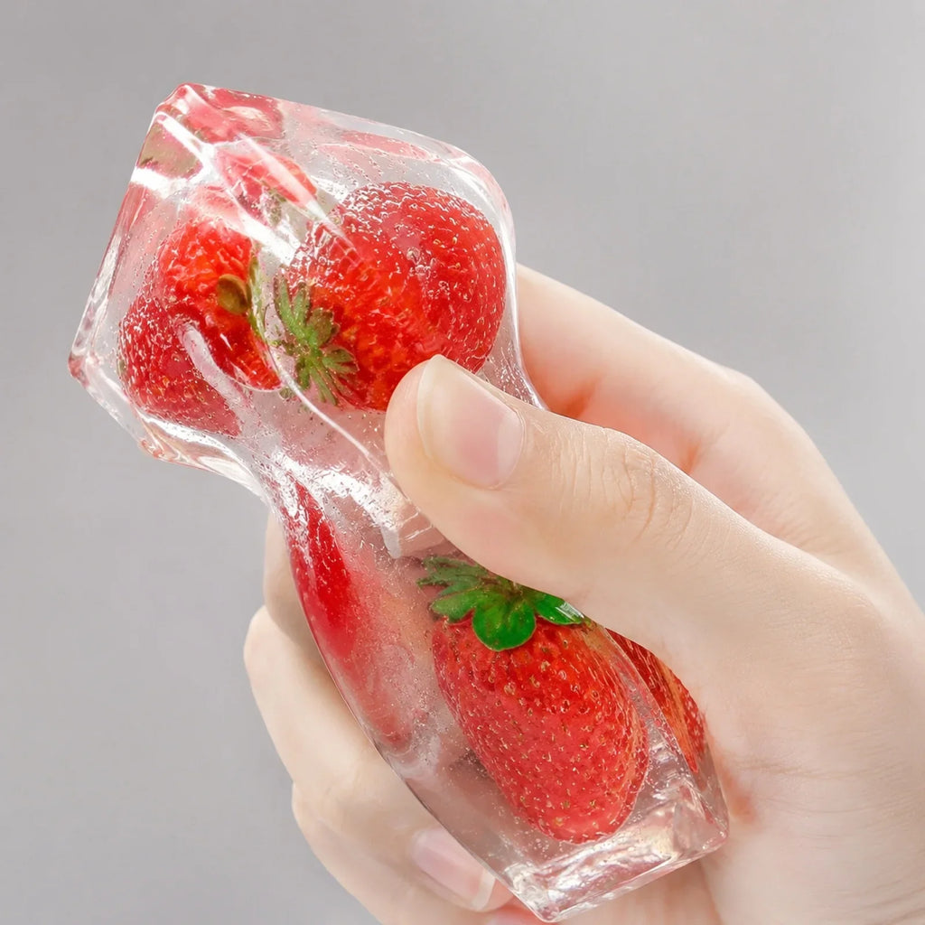 Slow-Rising Fruit Squeeze Fidget Toy – Strawberry Ice Cube Fidget Squeeze Toy Qme