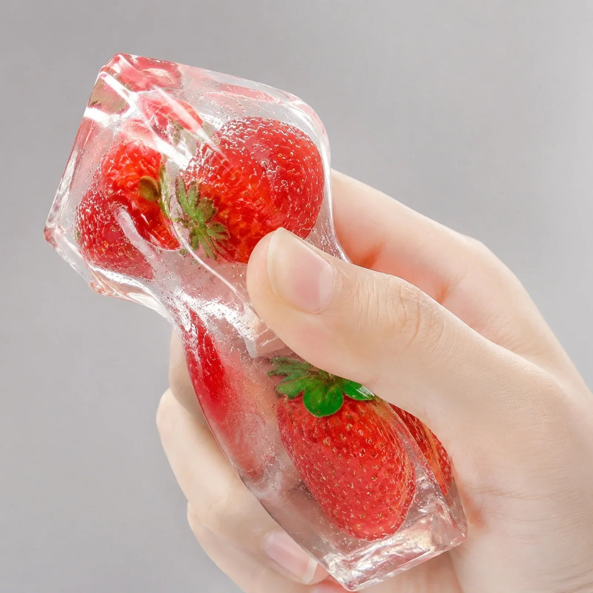 Slow-Rising Fruit Squeeze Fidget Toy – Strawberry Ice Cube Fidget Squeeze Toy Qme