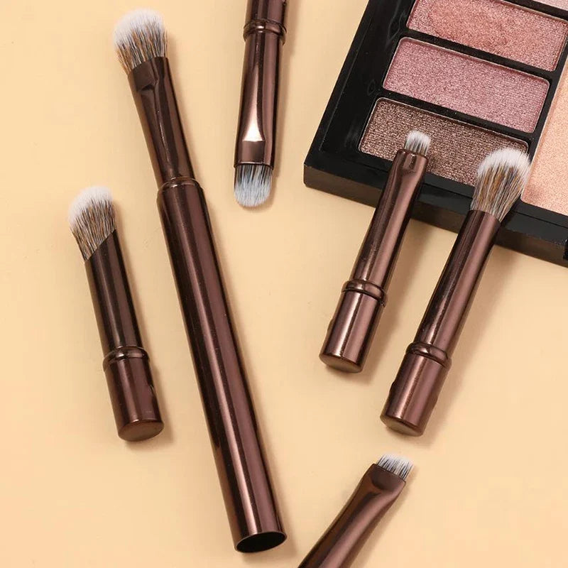 Mini Travel Makeup Brush Set – 6-Piece Portable Cosmetic Kit Makeup Brush Set Qme