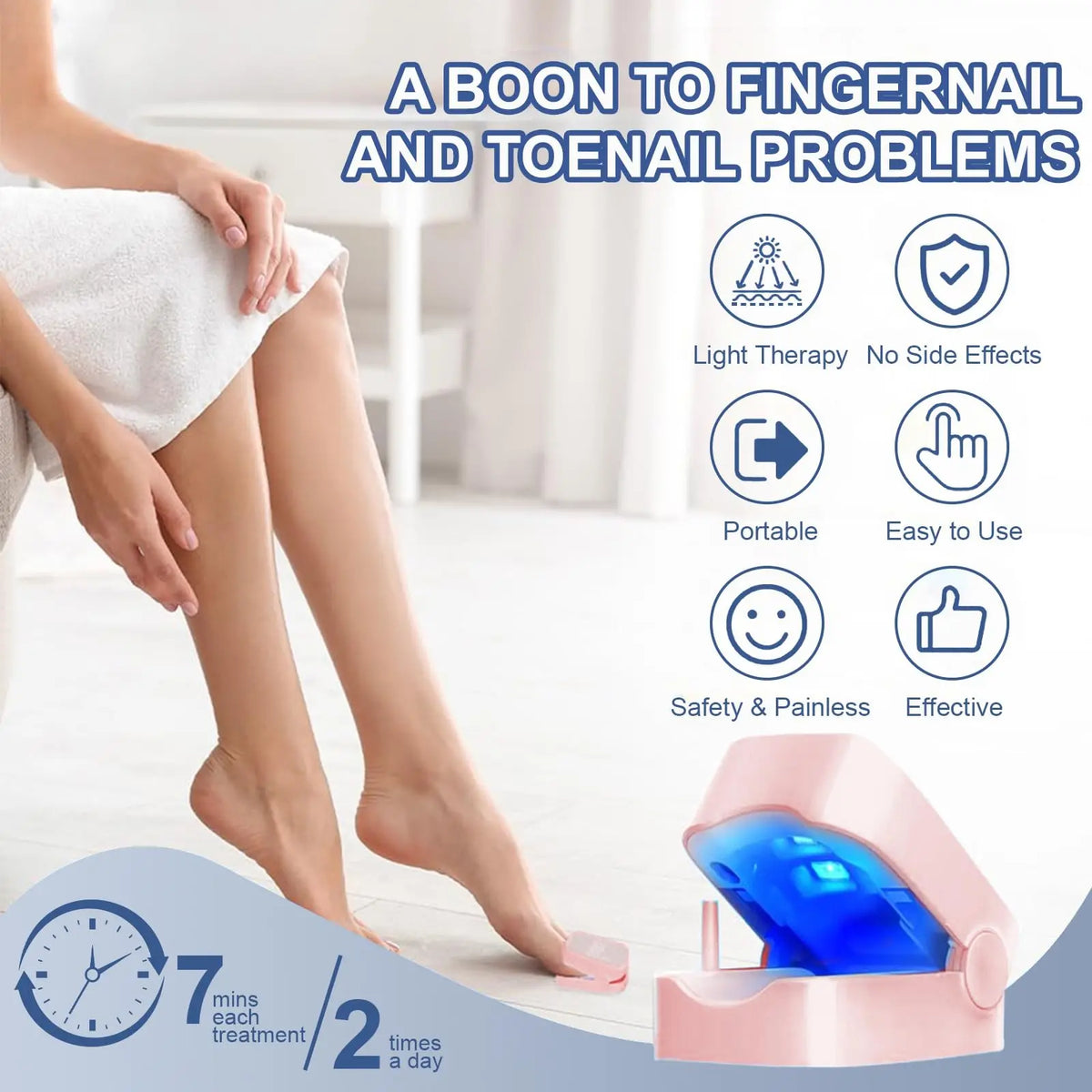 Jitesy Nail Light Therapy Device – Blue LED & Laser Foot Care Nail Light Therapy Device Qst