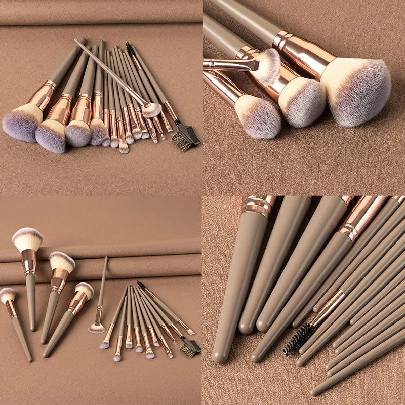 15-Piece Vegan Makeup Brush Set with Portable Travel Bag Makeup Brush Set Qme