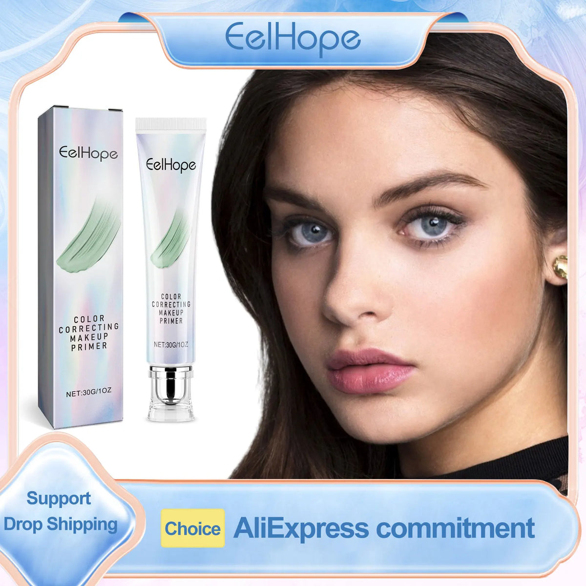 Eelhope Color Correcting Primer Cream – Pore Minimizer 30g Makeup Primer Qst