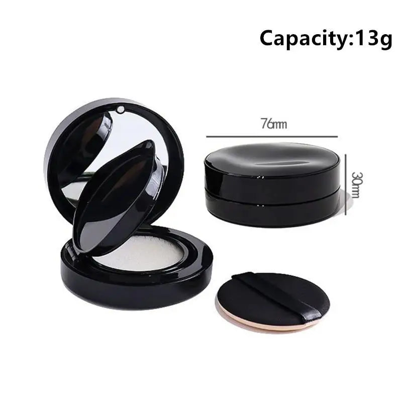 Empty Air Cushion Puff Box – BB Cream Makeup Case with Mirror Makeup Storage Case Qst Black