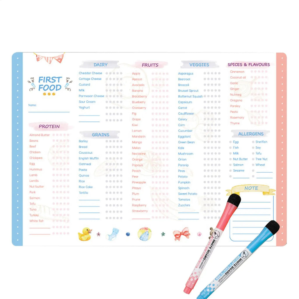 Magnetic Baby First Foods Chart & Meal Planner Checklist Baby Meal Planner Chart Qme
