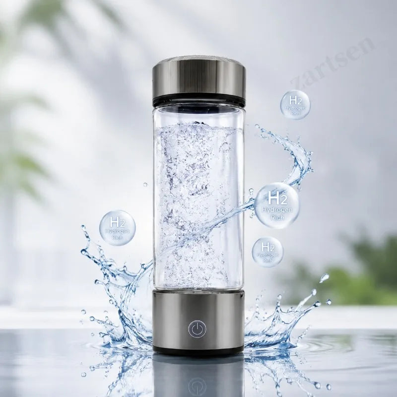 ZARTSEN Hydrogen-Rich Water Generator Bottle – USB Titanium Hydrogen Water Bottle Qst