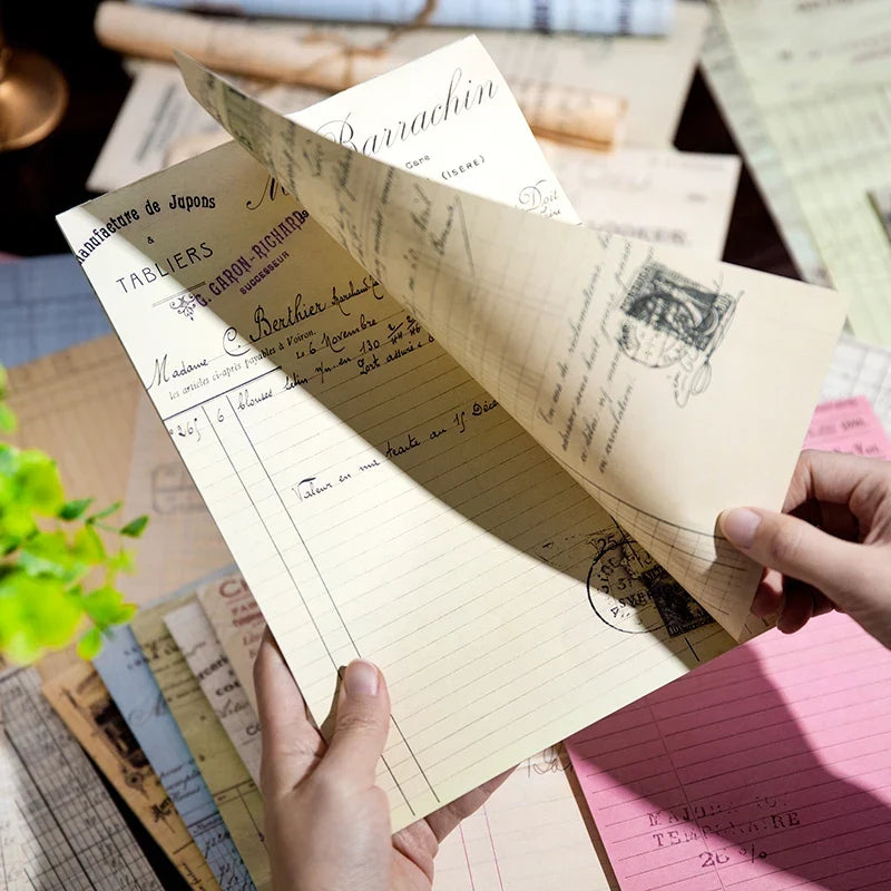 30 Sheets Vintage Bill Style DIY Scrapbooking Material Paper Decorative Craft Paper Qme