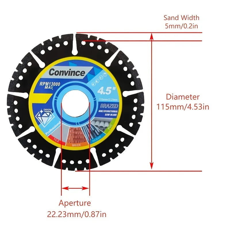 Multi-Material Cutting Blade for Angle Grinder – Metal, Tile & Stone Angle Grinder Blade Qme