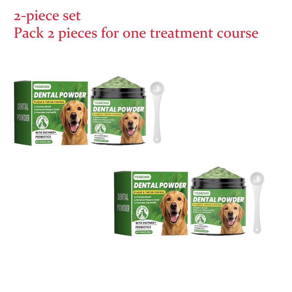 Yegbong Dog Dental Powder 150g – Tartar & Breath Care Pet Dental Powder Qst 150gx2