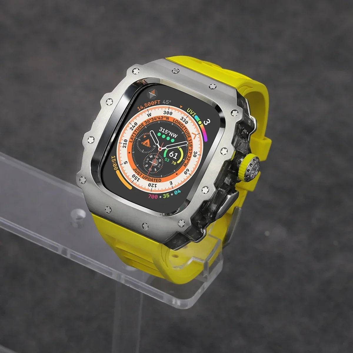 Stainless Steel Mod Kit for Apple Watch Ultra 2 & Series 9/8/7 Watch Modification Kit Qme Yellow-BTr 49mm-For ultra 2 1