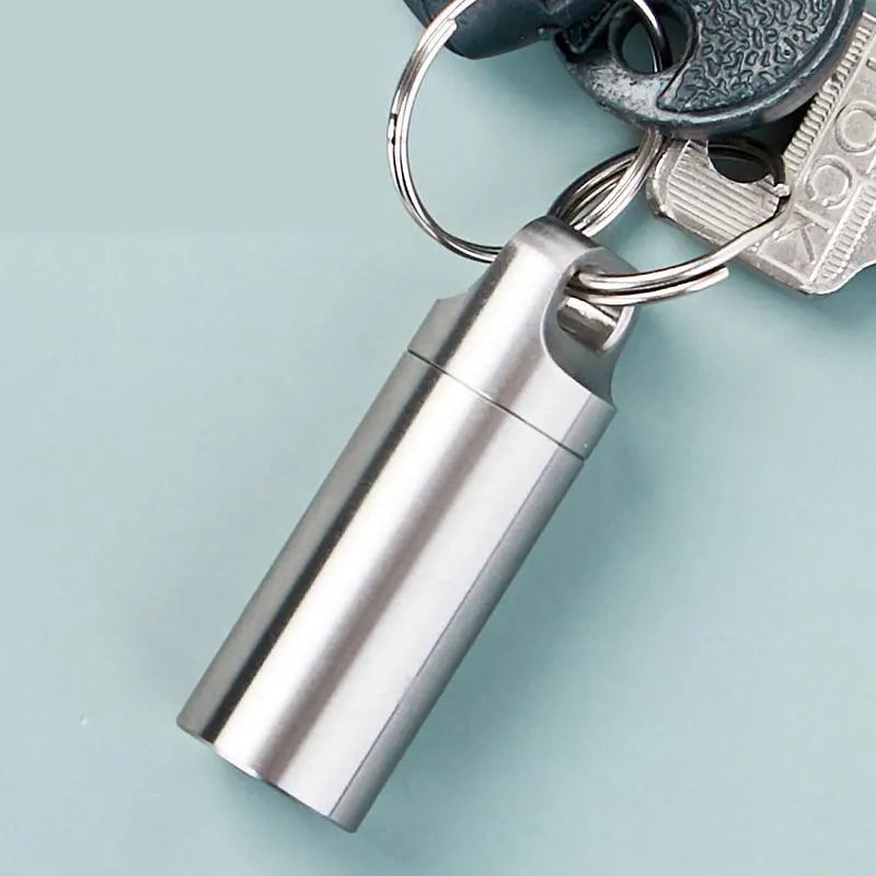 Mini Stainless Steel Waterproof Capsule Pill Box Pendant Capsule Pendant Qme