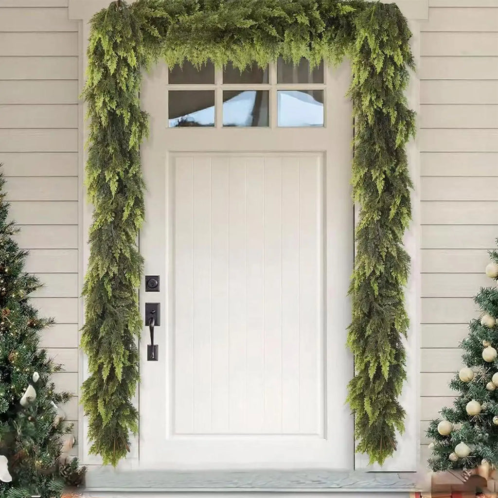 Artificial Green Pine Christmas Garland – Fireplace & Mantel Christmas Garland Qme