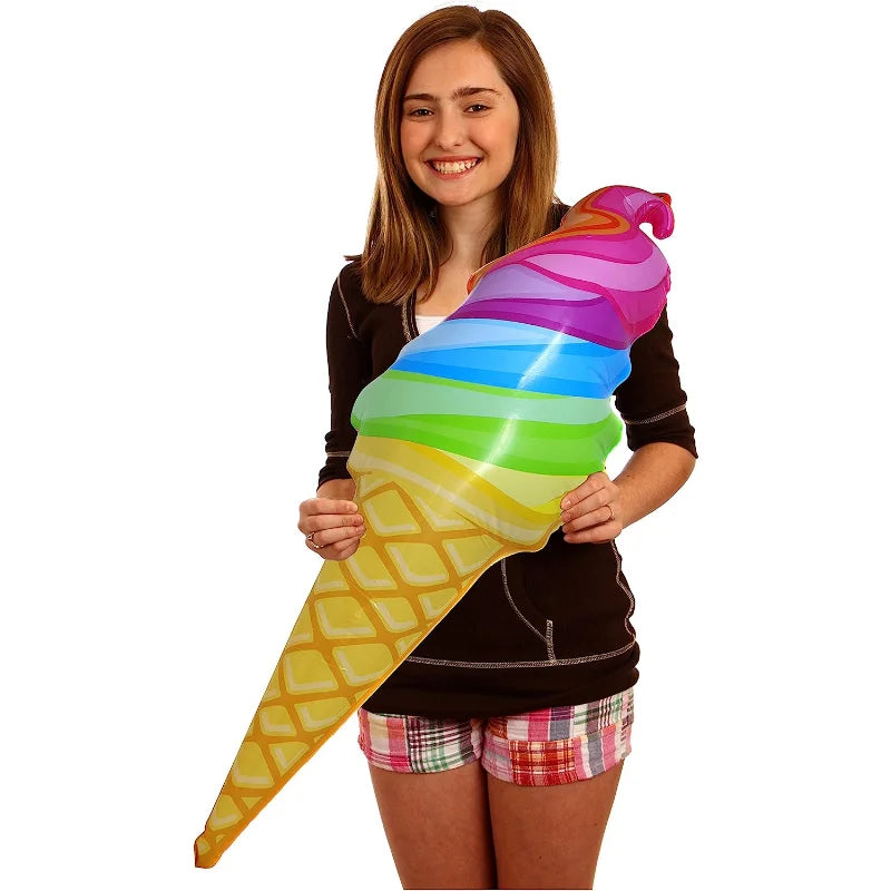 Giant Inflatable Rainbow Ice Cream Cone – Summer Party Decor Inflatable Party Decor Qme 1pcs