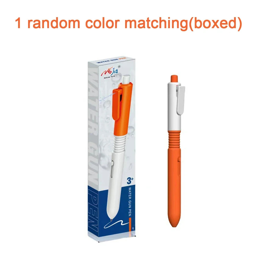 Water Gun Prank Pen – Black Ink Gel Pen & Squirt Toy Novelty Prank Pen Qme 1 orange-boxed