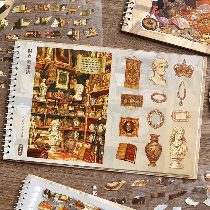 Adventure Log Treasure Hunt Puzzle Sticker Book – 19 Pcs DIY DIY Sticker Book Qme