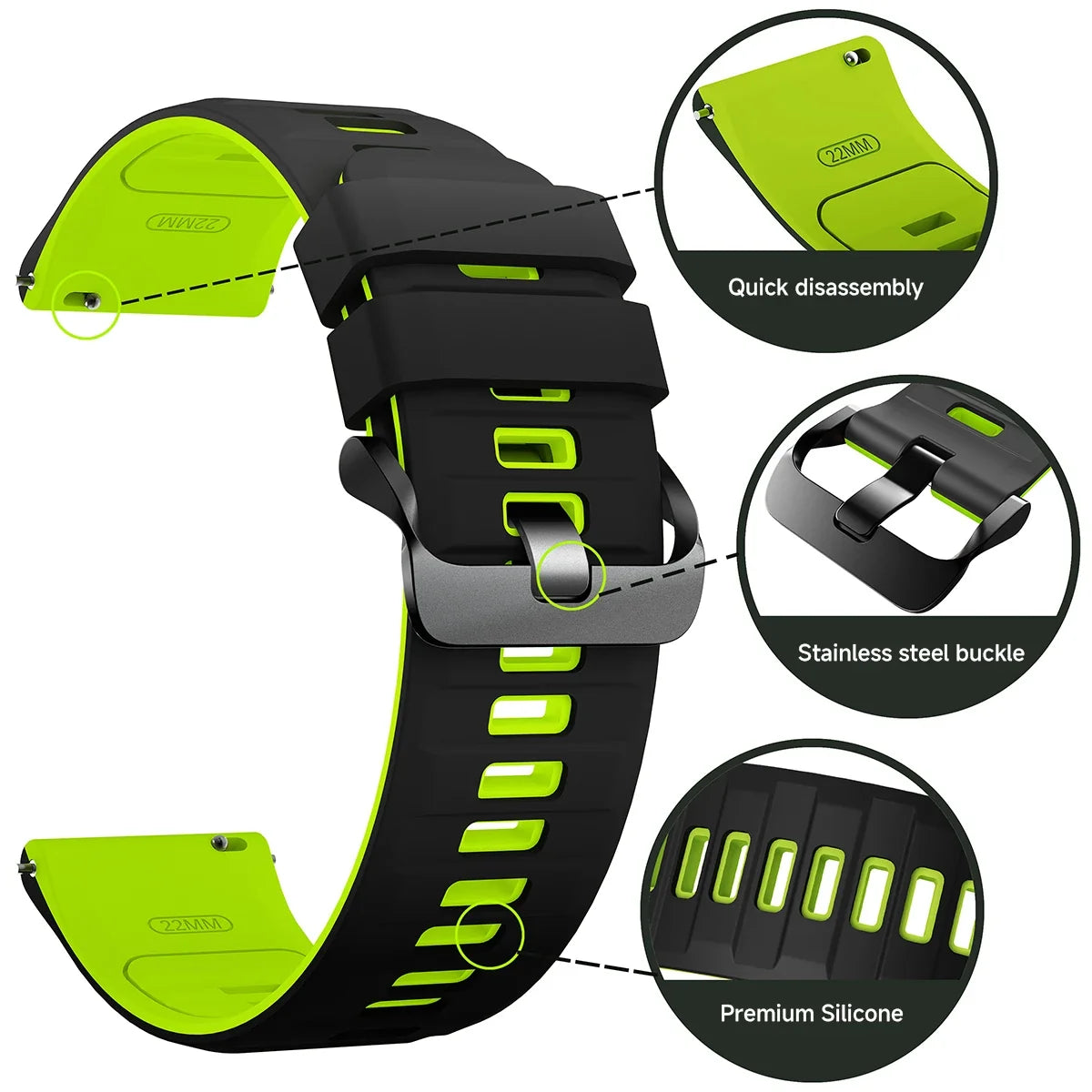 Silicone Sport Strap for OnePlus Watch 3/2/2R – 10 Colors Silicone Watch Strap Qme
