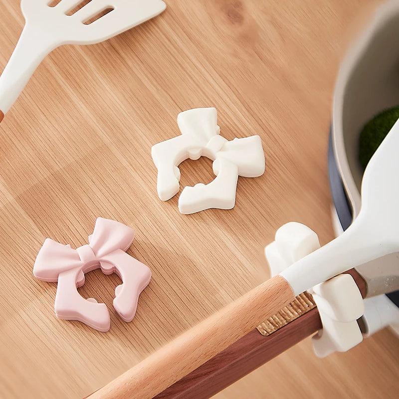 Silicone Bow Spoon Rest & Pot Clip Utensil Holder Utensil Holder Qst