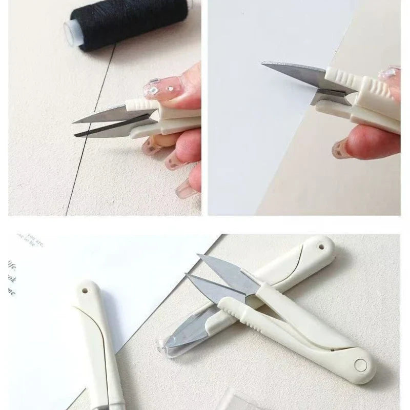 Small Stainless Steel Scissors with Lid for Sewing & Crafts Craft Scissors Qme